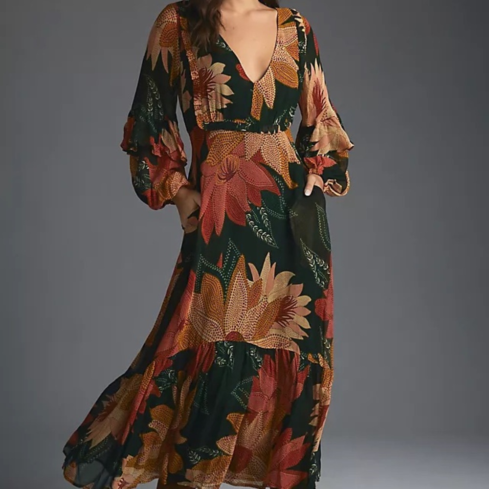 Farm Rio V-Neck Maxi Dress